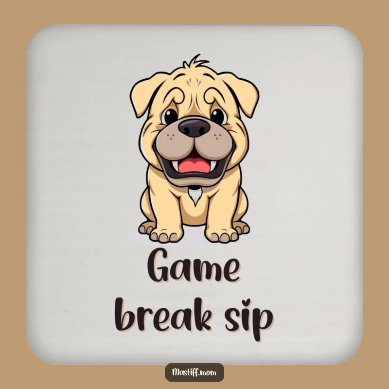Funny Kawaii Mastiff Playful Growl Coaster: Protect Your Table!