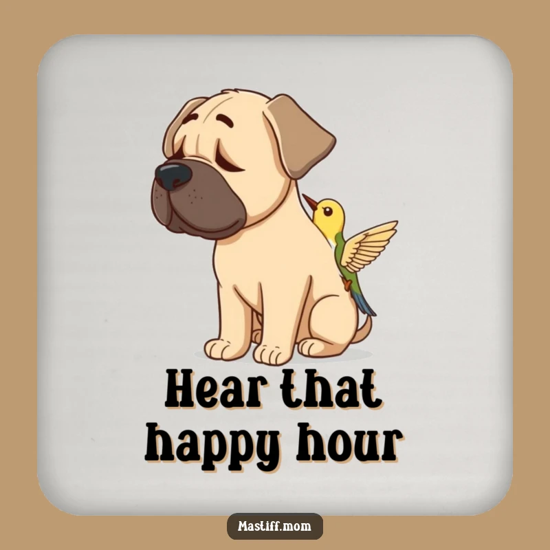 Funny Mastiff Bird Listener Coasters - Protect Surfaces with Hilarious Nature!