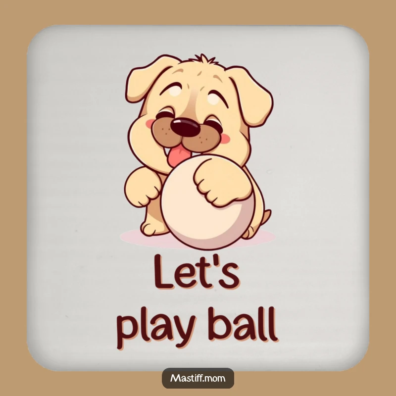 Funny Kawaii Mastiff Drink Coaster: Protect Surfaces with Dog Art, Perfect Humorous Gift