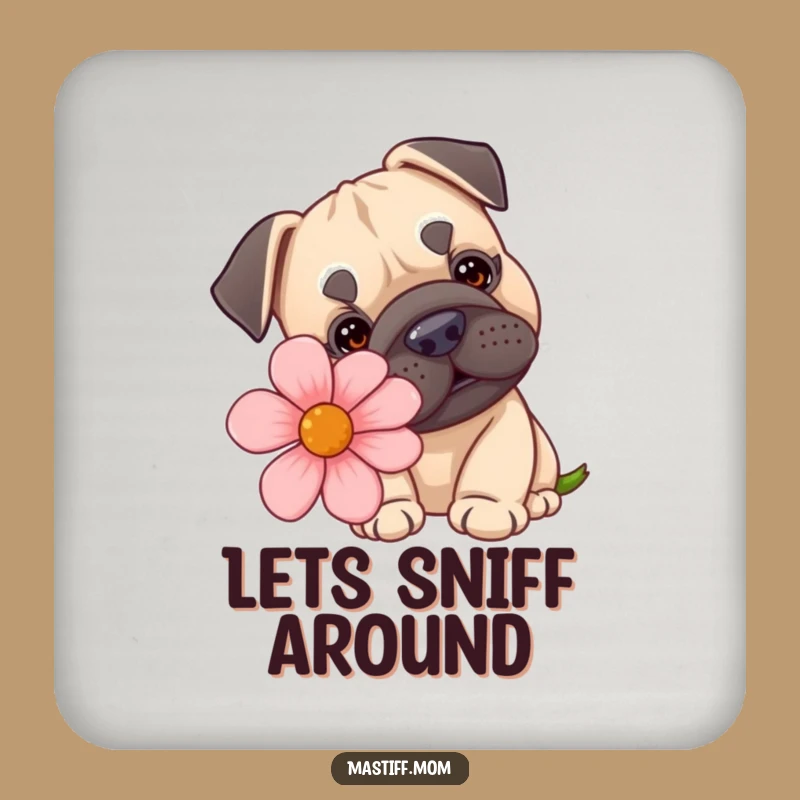 Funny Kawaii Mastiff Flower Coaster - Cute Dog Drink Protector Gift