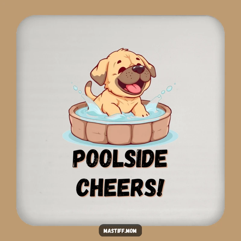 Funny Mastiff Cub Splash Coasters: Protect Surfaces, Spread Giggles