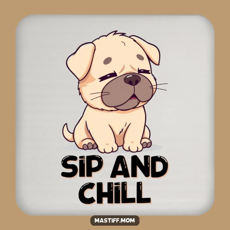 Funny Kawaii Mastiff Breeze Coaster - Peace & Protection with Humor