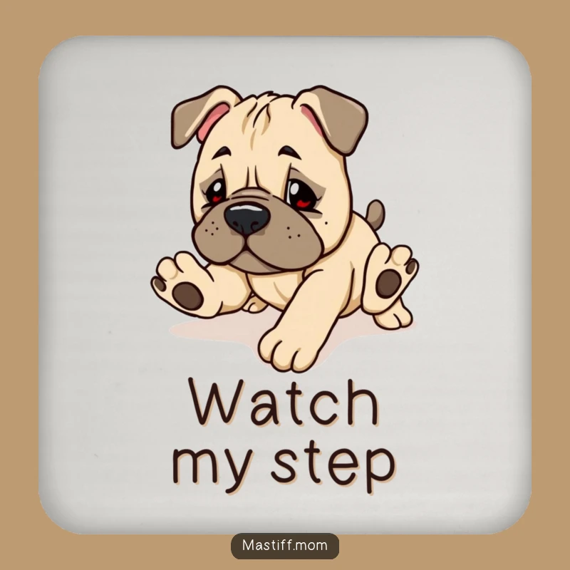 Funny Kawaii Mastiff Coasters: Protect Surfaces with Clumsy Puppy Charm