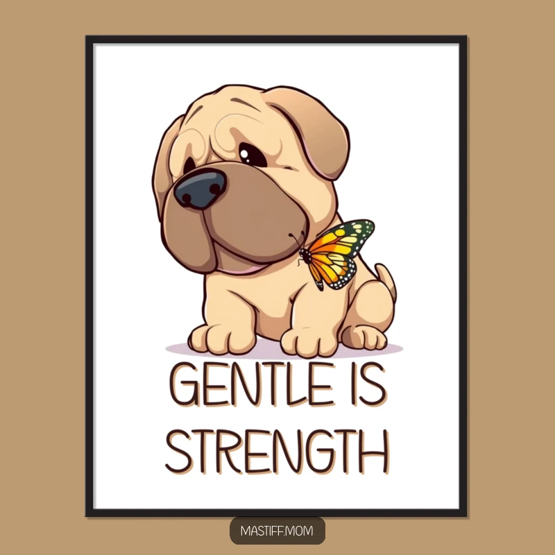 Funny Gentle Mastiff Poster: Giant Dog Art for Heartwarming Spaces
