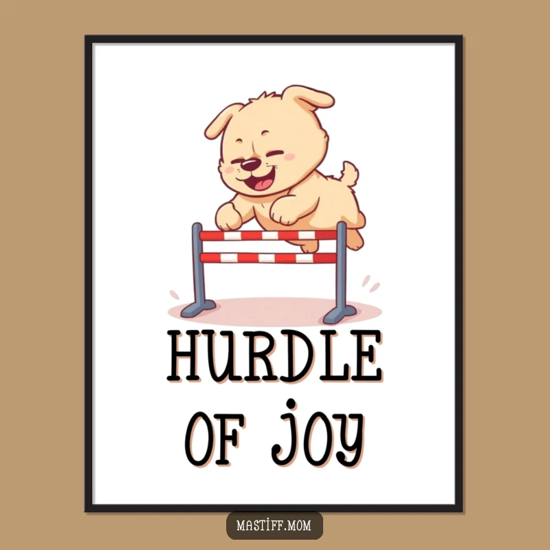 Funny Kawaii Mastiff Poster - Clumsy Dog Art Print for Joyful Decor