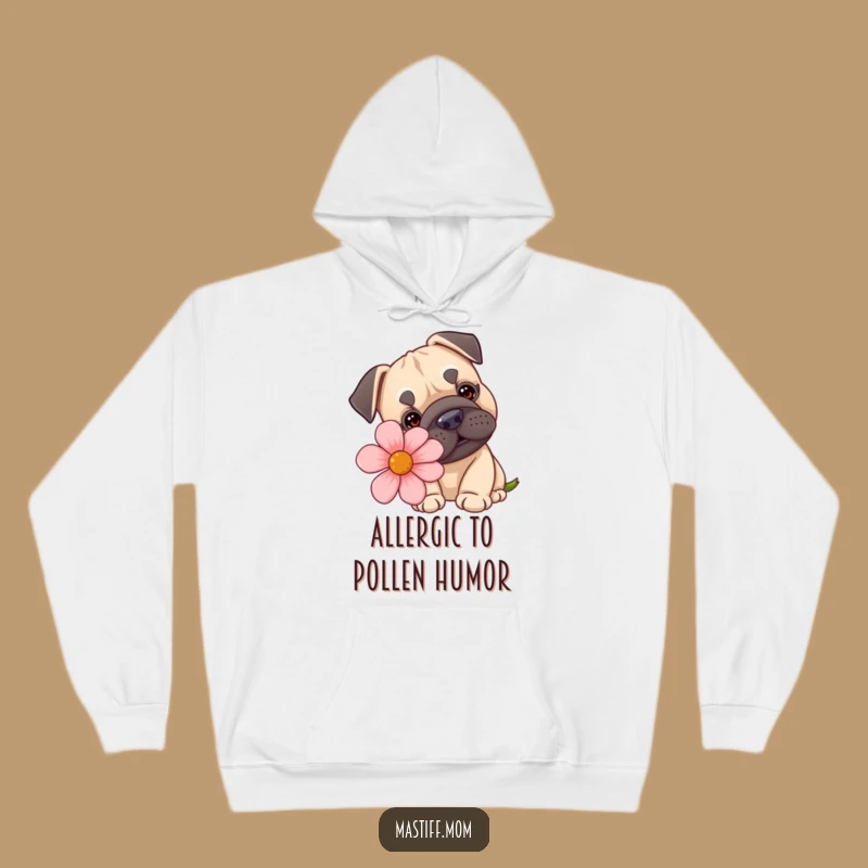 Funny Kawaii Mastiff Hoodie - Cozy Dog Sniffing Flower Sweatshirt Gift
