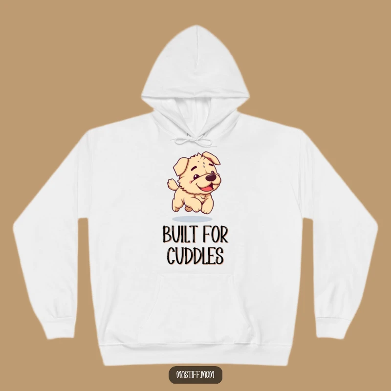Funny Kawaii Mastiff Hoodie: Clumsy Dog Joyfully Bounding, Perfect Warm Funny Gift