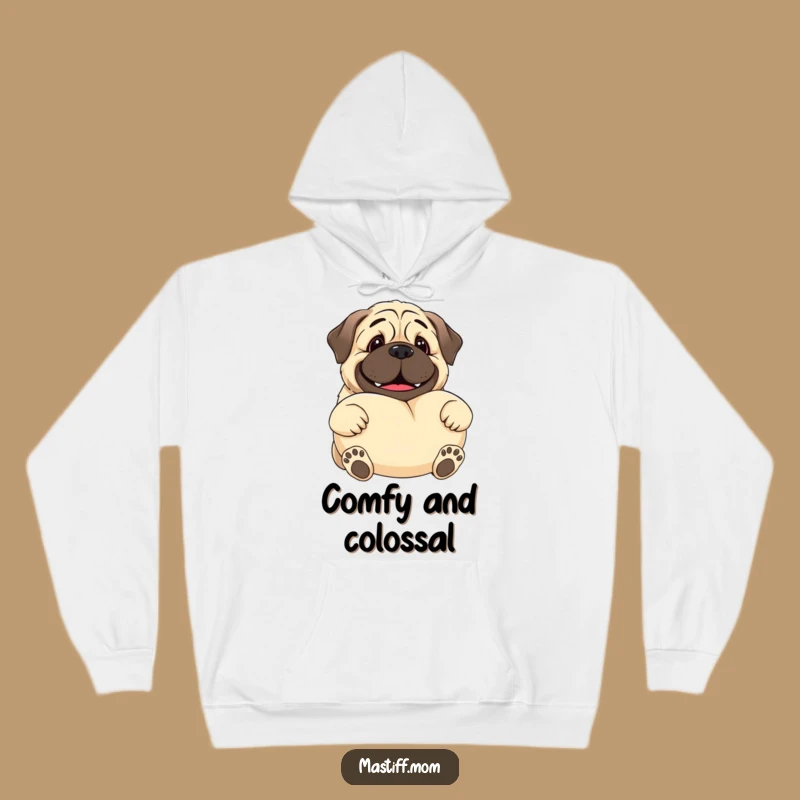 Cozy Funny Kawaii Mastiff Hoodie - Gentle Giant Pillow Hug Apparel
