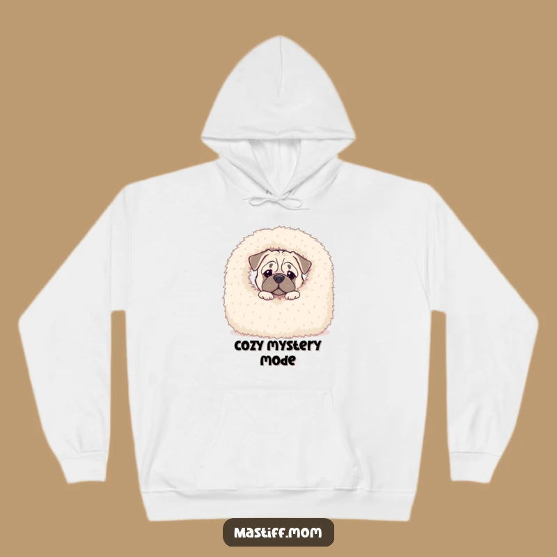 Cozy Funny Kawaii Mastiff Hoodie - Peek-a-Boo Blanket Dog Apparel