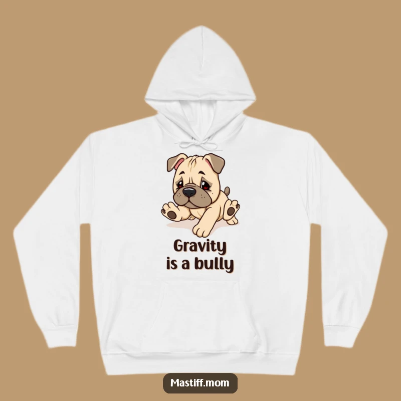 Cozy Funny Kawaii Mastiff Hoodie: Snuggle Up with a Clumsy Pup