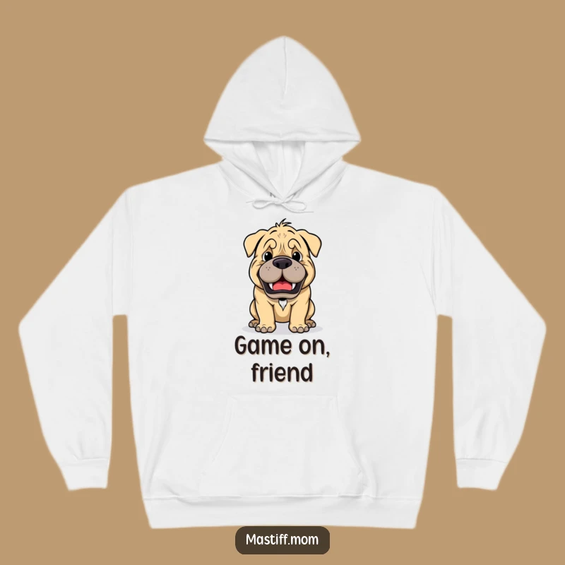Cozy Funny Kawaii Mastiff Playful Growl Hoodie: Warmth and Playfulness!