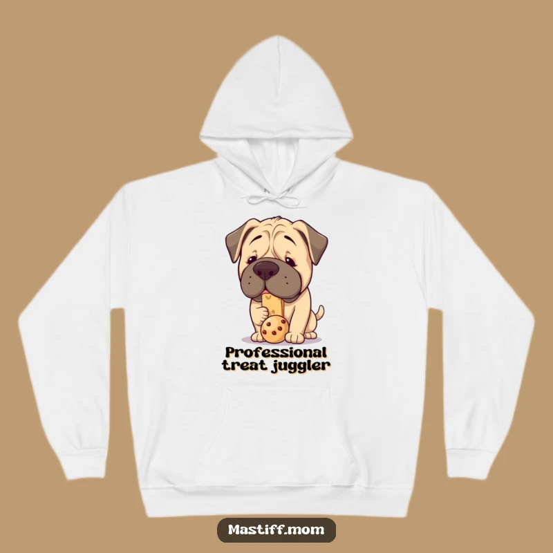 Cozy Funny Kawaii Mastiff Treat Balance Hoodie - Warm & Hilarious Gift
