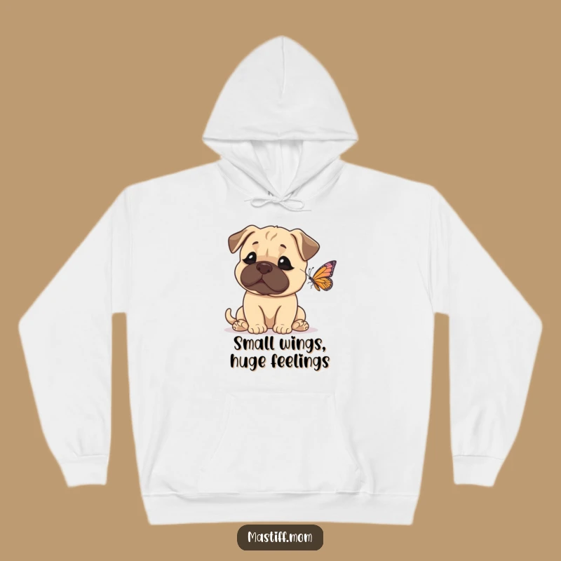 Cozy Funny Mastiff Butterfly Hoodie - Stay Warm with Hilarious Dog Style!