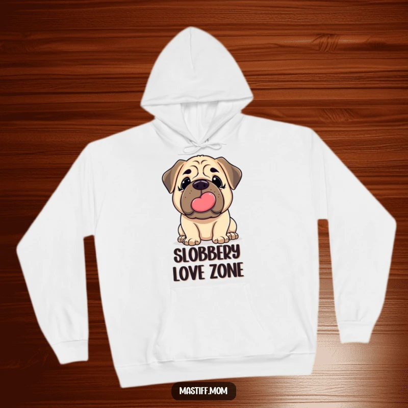 Funny Mastiff Hoodie: A sweet kawaii Mastiff offering a gentle nudge and a large, slobbery, affectionate kiss.