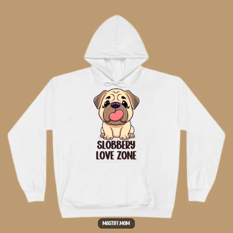 Funny Mastiff Kiss Hoodie: Cozy Nudge Slobbery Love - Humorous Dog Gift