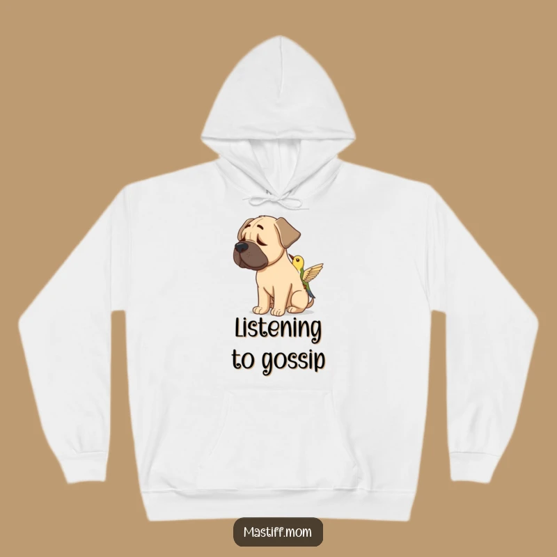 Cozy Funny Mastiff Bird Hoodie - Stay Warm with Hilarious Listening Style!