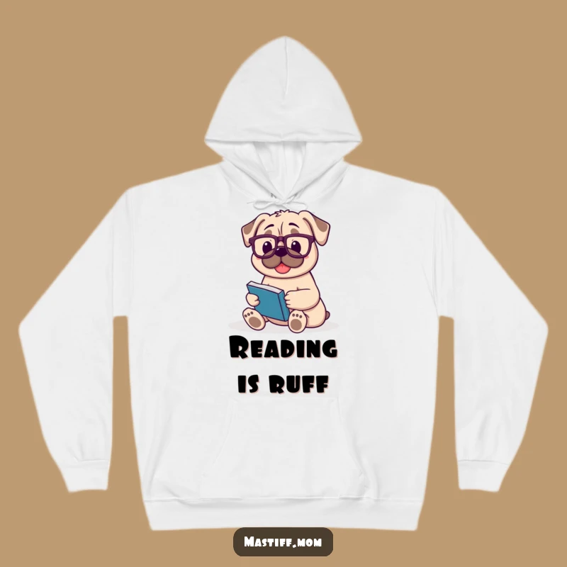 Funny Mastiff Cozy Reader Hoodie: Warm, Bookish Dog Gift