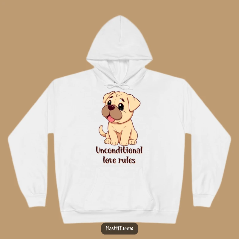 Cozy Funny Adoring Mastiff Hoodie: Snuggle Up with Puppy Love Gift