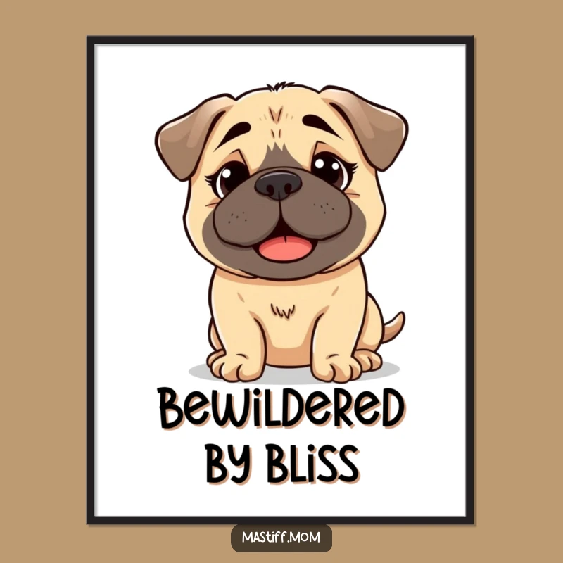 Funny Free Printable Wall Art: Bewildered Happy Mastiff Decor