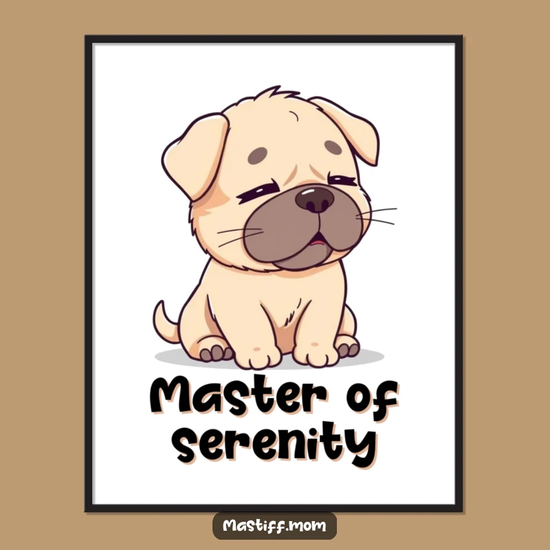 Free Printable Kawaii Mastiff Art: Serene Breezy Dog Relaxation Wall Decor Download