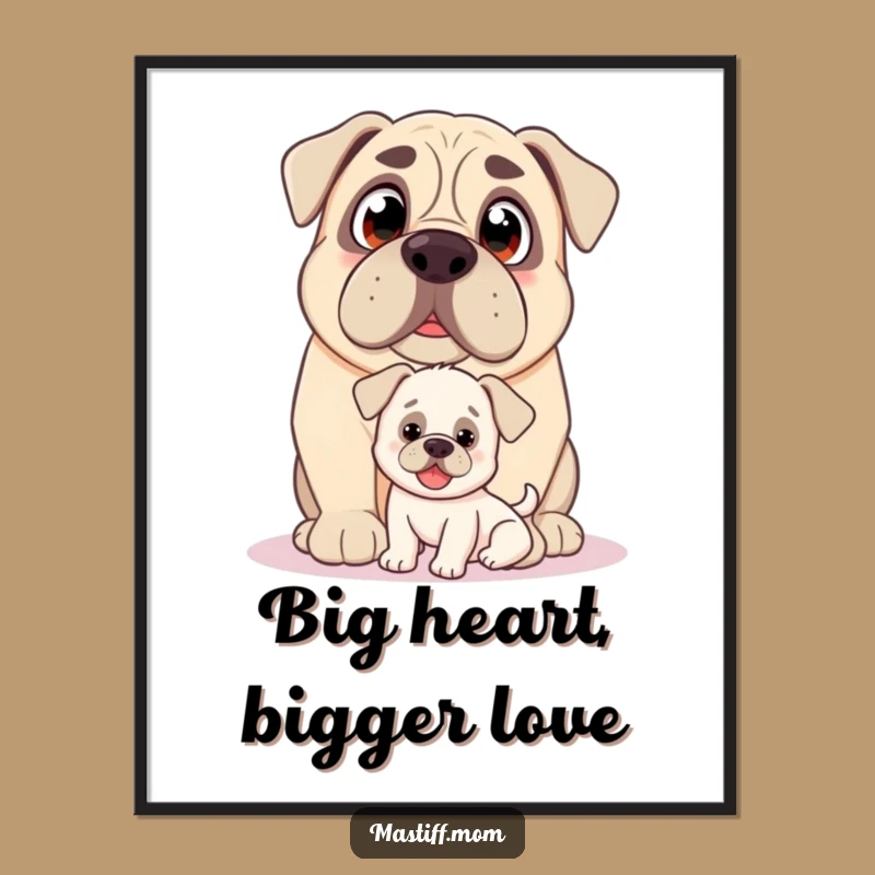 Free Printable Wall Art: Loving Mastiff Puppy Moment, Sweet Dog Decor