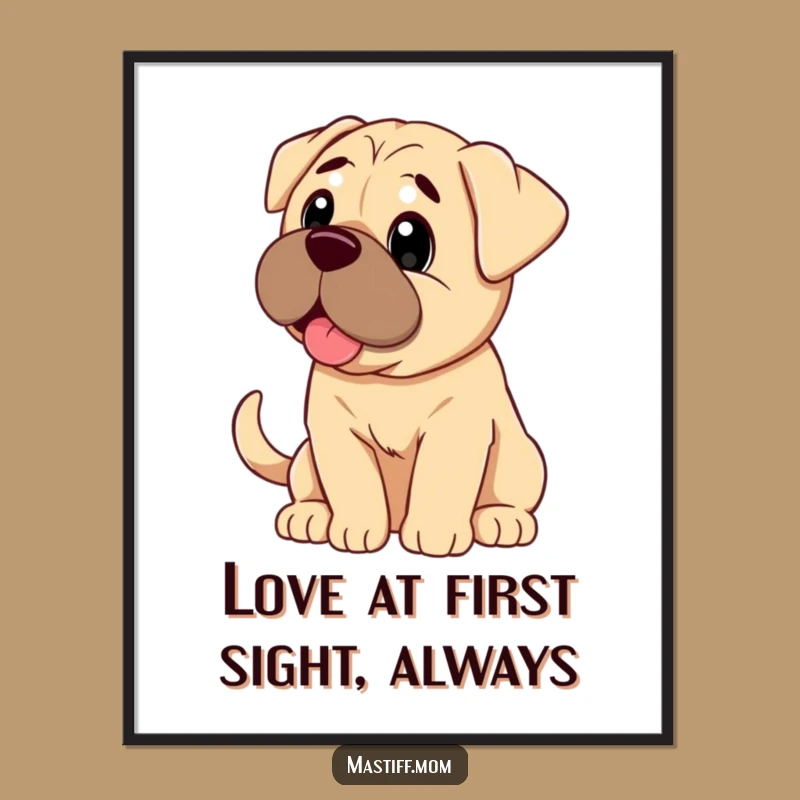 Free Printable Wall Art: Mastiff's Love-Filled Gaze, Adorable Downloadable Decor for Any Room