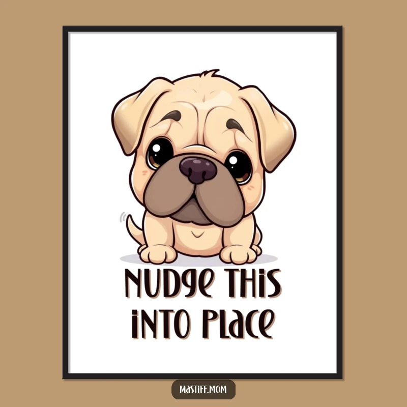 Free Printable Mastiff Wall Art - Gentle Nudge Doggy Art, Charming Downloadable Decor