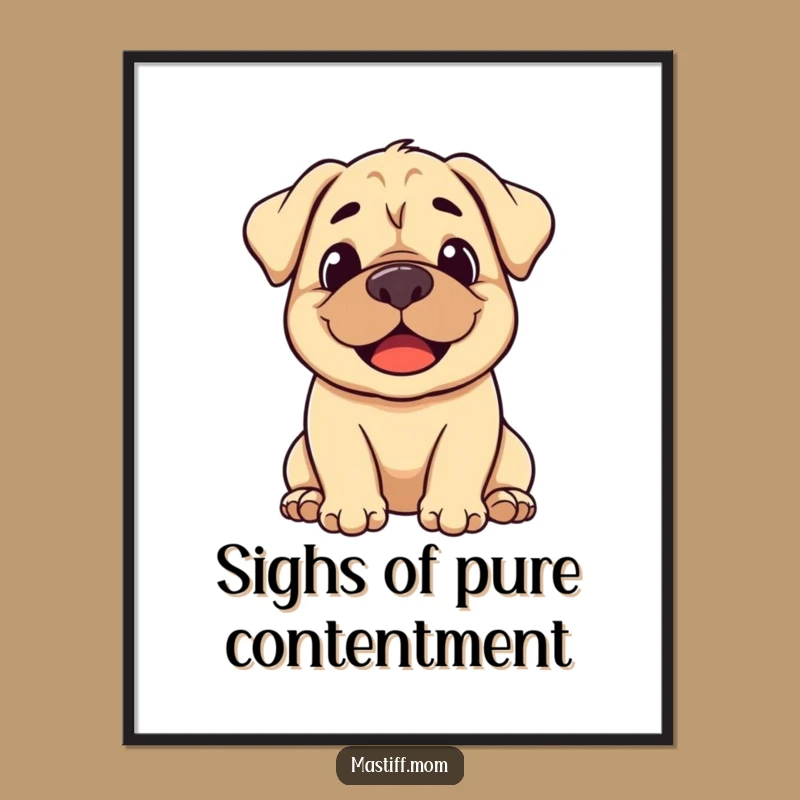 Free Printable Wall Art: Smiling Mastiff Sighs Add Relaxed Humor to Your Home!