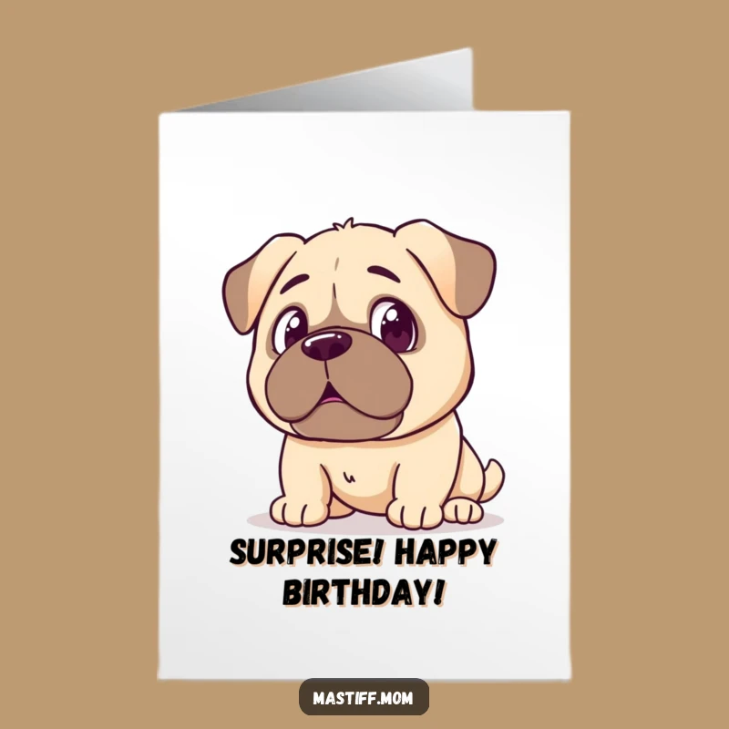 Free Printable Mastiff Birthday Card - Surprised Doggy Reflection, Hilarious Downloadable Gift