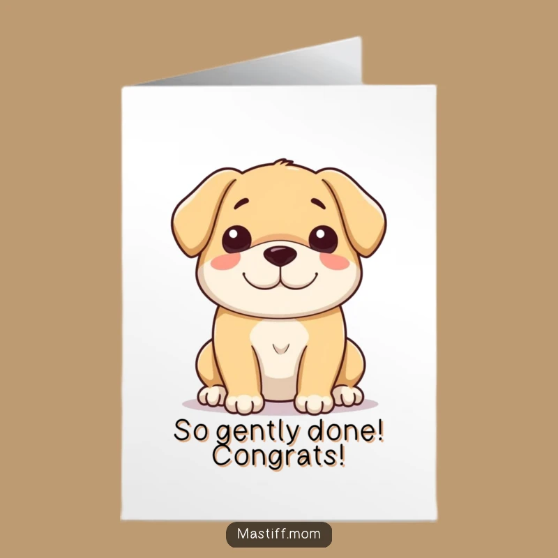 Free Printable Congrats Card: Gentle Dog, Soft Smile Downloadable Gift!