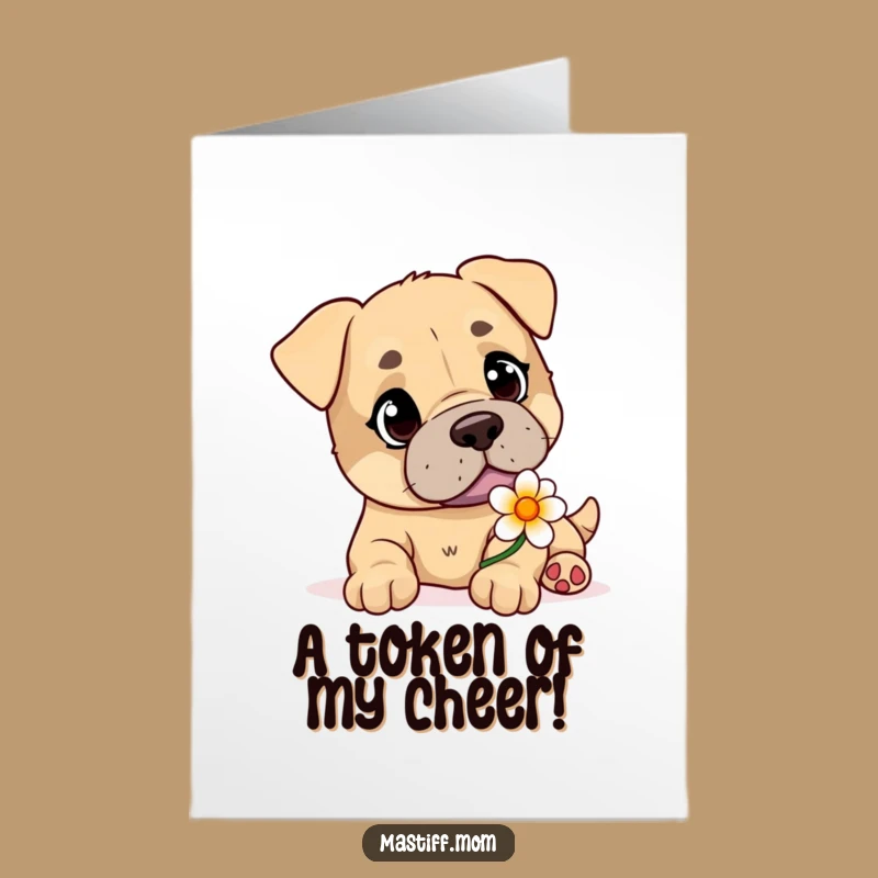 Free Printable Congrats Card: Happy Mastiff Flower Offering for Your Success!