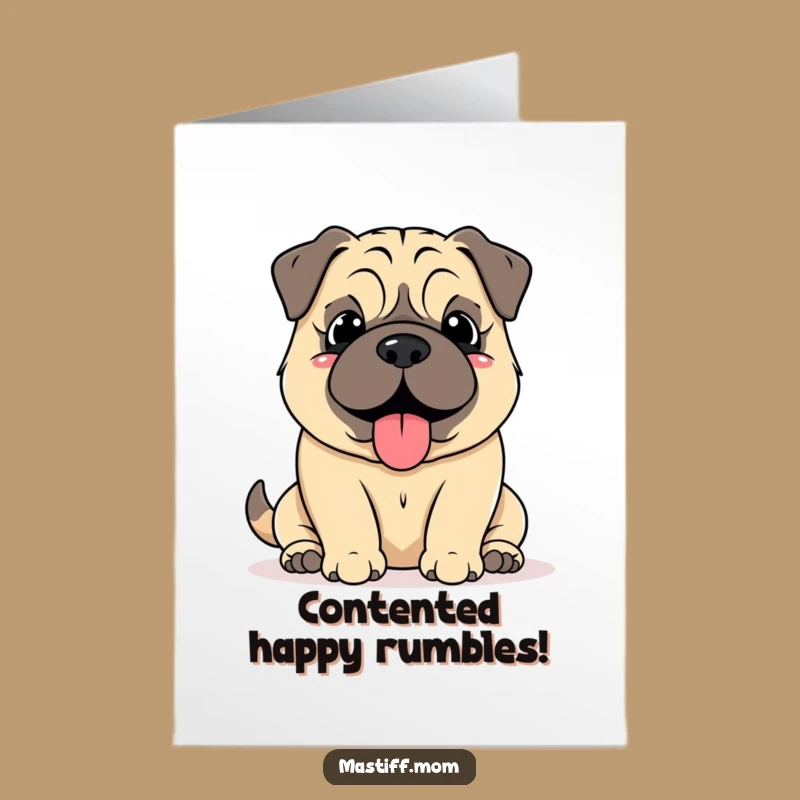 Free Printable Happy Grumble Mastiff Congrats Card: Soft Dog, Funny Gift