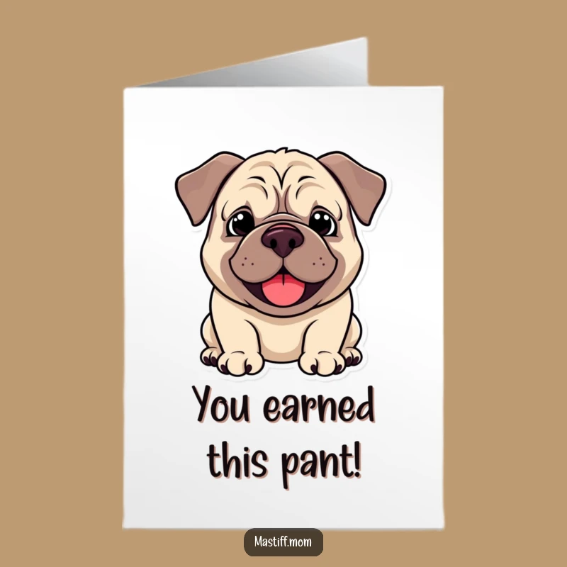 Free Printable Mastiff Congrats Card - Happy Panting Doggy, Perfect Downloadable Gift