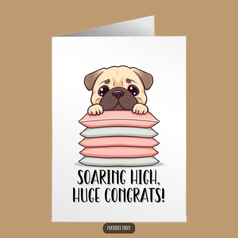 Free Printable Congrats Card: Kawaii Mastiff's Cushion Summit View