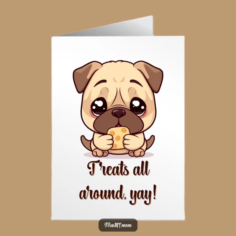 Free Printable Pleading Mastiff Congrats Card: Treat Loving Dog, Funny Gift