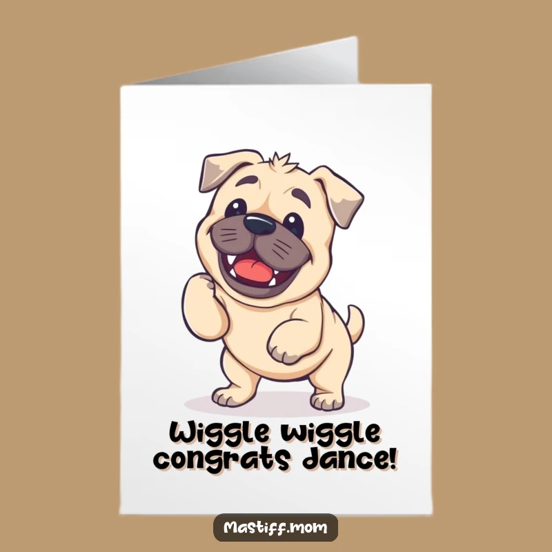 Free Printable Congrats Card: Wobbly Mastiff Celebration Downloadable Gift for Big Wins