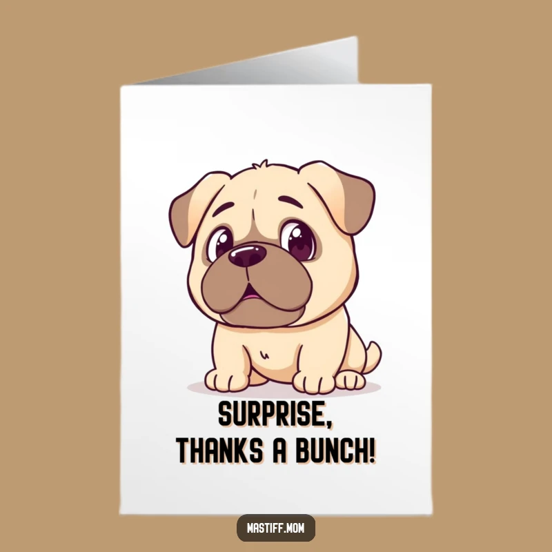 Free Printable Mastiff Thank You Card - Surprised Doggy Reflection, Appreciative Downloadable Gift