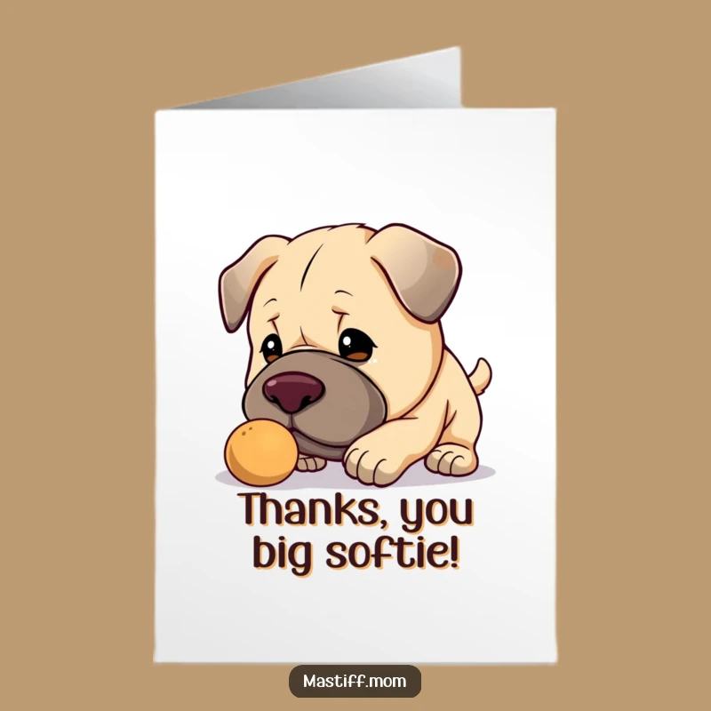 Free Printable Thank You Mastiff Card: Gentle Nose Boop Thanks