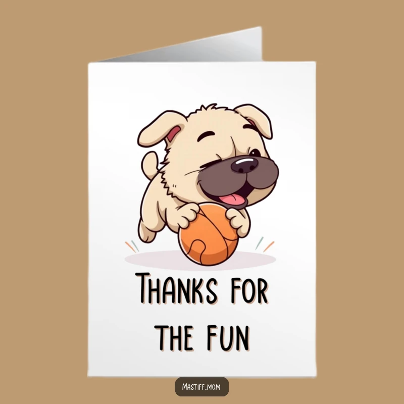 Free Printable Thank You Card: Playful Mastiff's Energetic Thanks, Fun Downloadable Gift