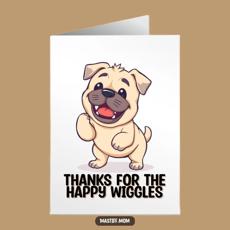 Free Printable Thank You Card: Wobbly Mastiff Gratitude Downloadable Gift for Appreciation