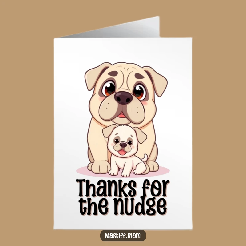 Free Printable Thank You Card: Mastiff Puppy Affection, Sweet Dog
