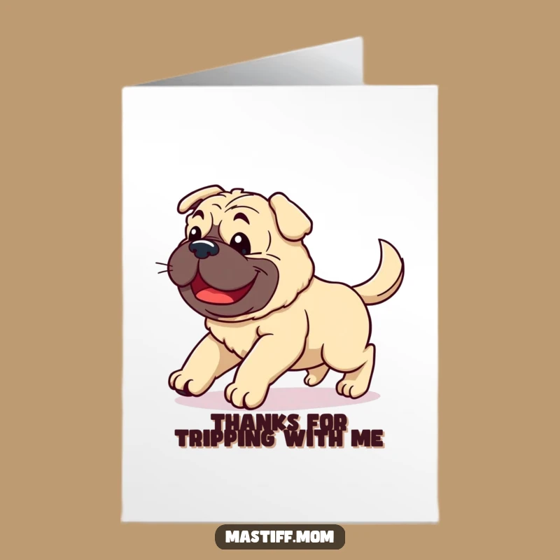 Free Printable Thank You Card: Kawaii Mastiff Clumsy Joy