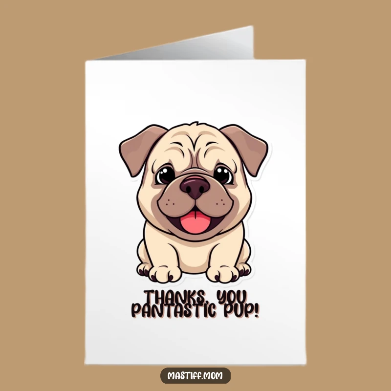 Free Printable Mastiff Thank You Card - Happy Panting Doggy, Appreciative Downloadable Gift