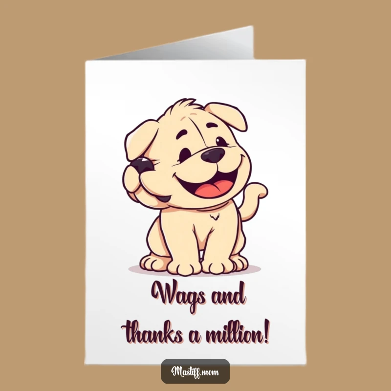 Free Printable Thank You Card: Grateful Mastiff Wagging Tail
