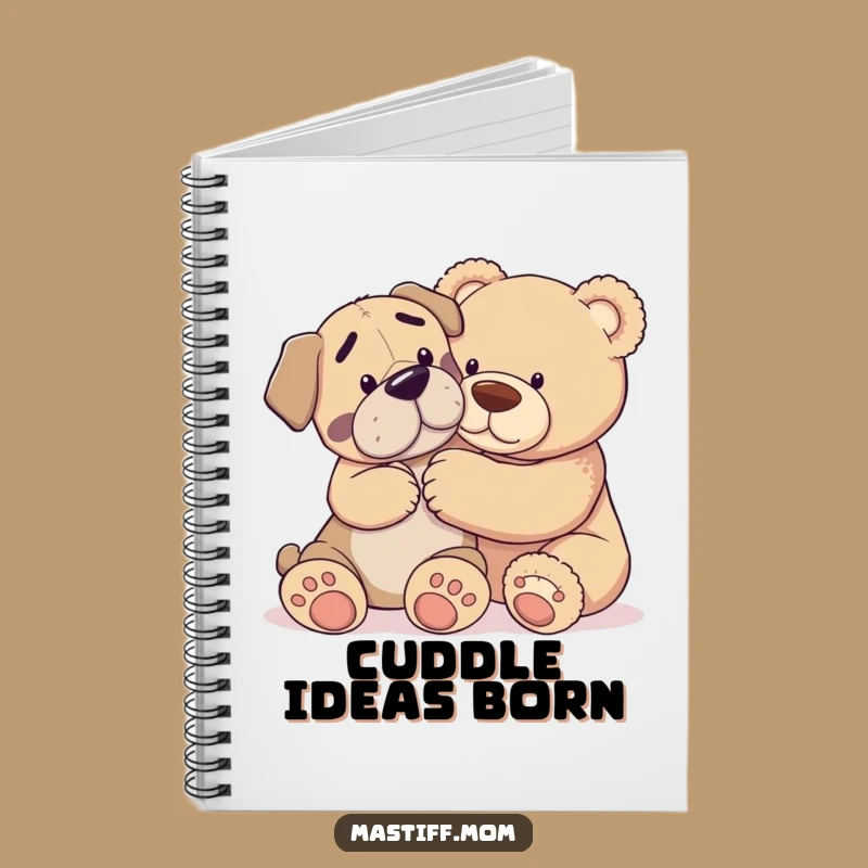 Funny Mastiff Teddy Bear Notebook - Jot Down Ideas with Gentle Humor