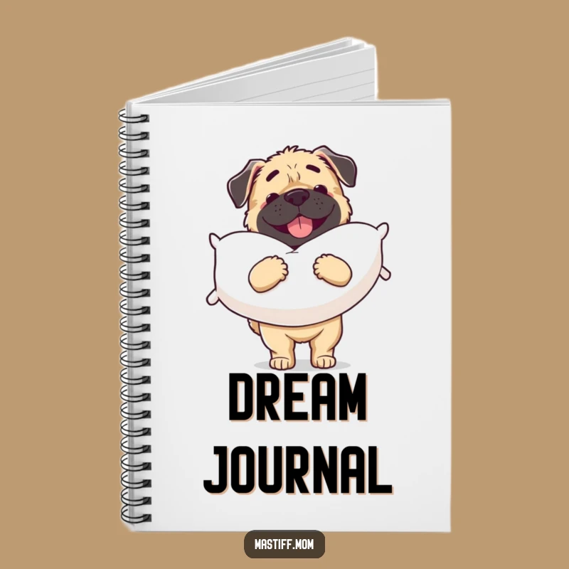 Funny Mastiff Journal: Pillow Carrying Dog Notebook for Notes Gift