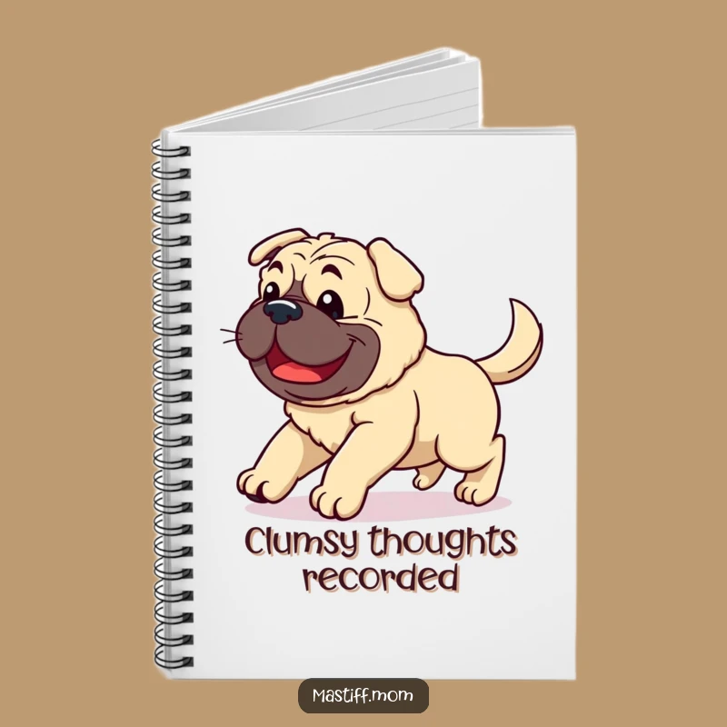 Funny Kawaii Mastiff Notebook - Clumsy Joy Stationery Gift