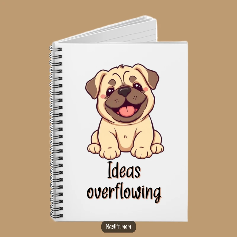 Funny Kawaii Mastiff Puppy Joy Flop Notebook: Happy Pup Journal Gift