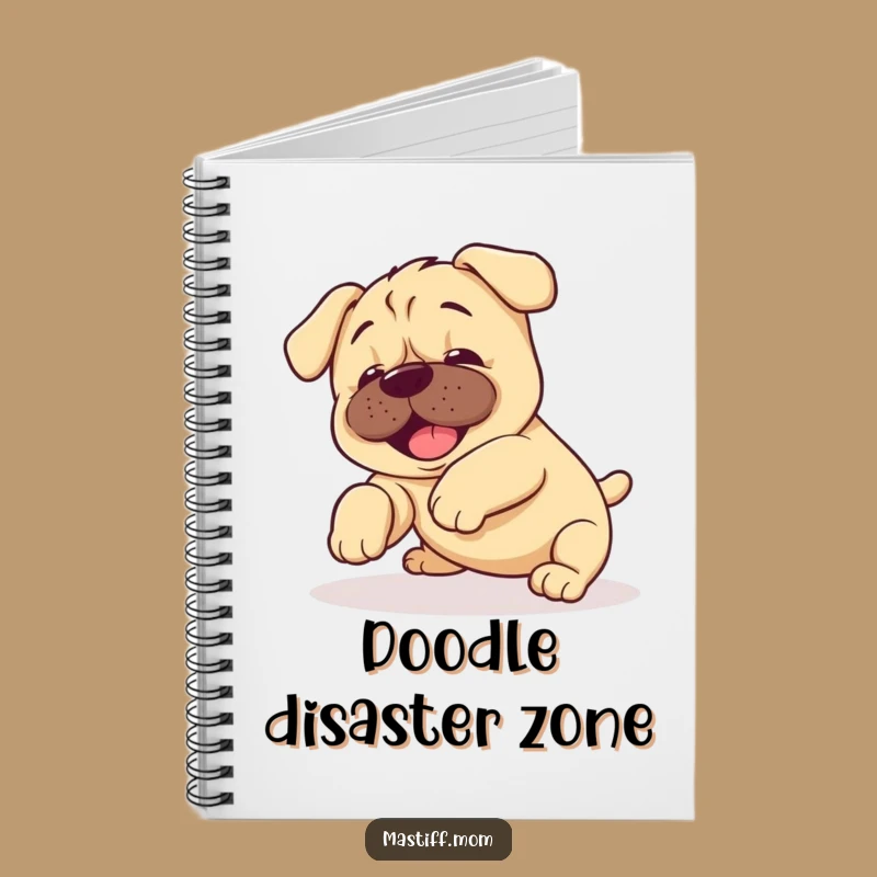 Funny Kawaii Mastiff Puppy Tumble Notebook: Clumsy Pup Journal Gift