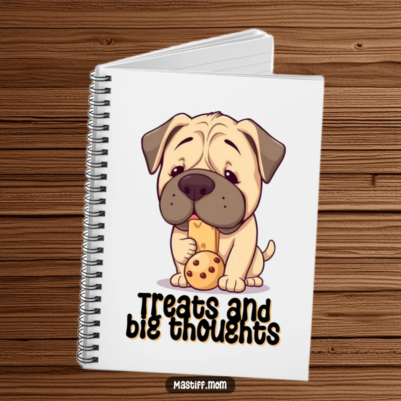 Funny Kawaii Mastiff Notebook: A cute, plump dog focused on balancing a treat on its nose, for writing and creative inspiration.